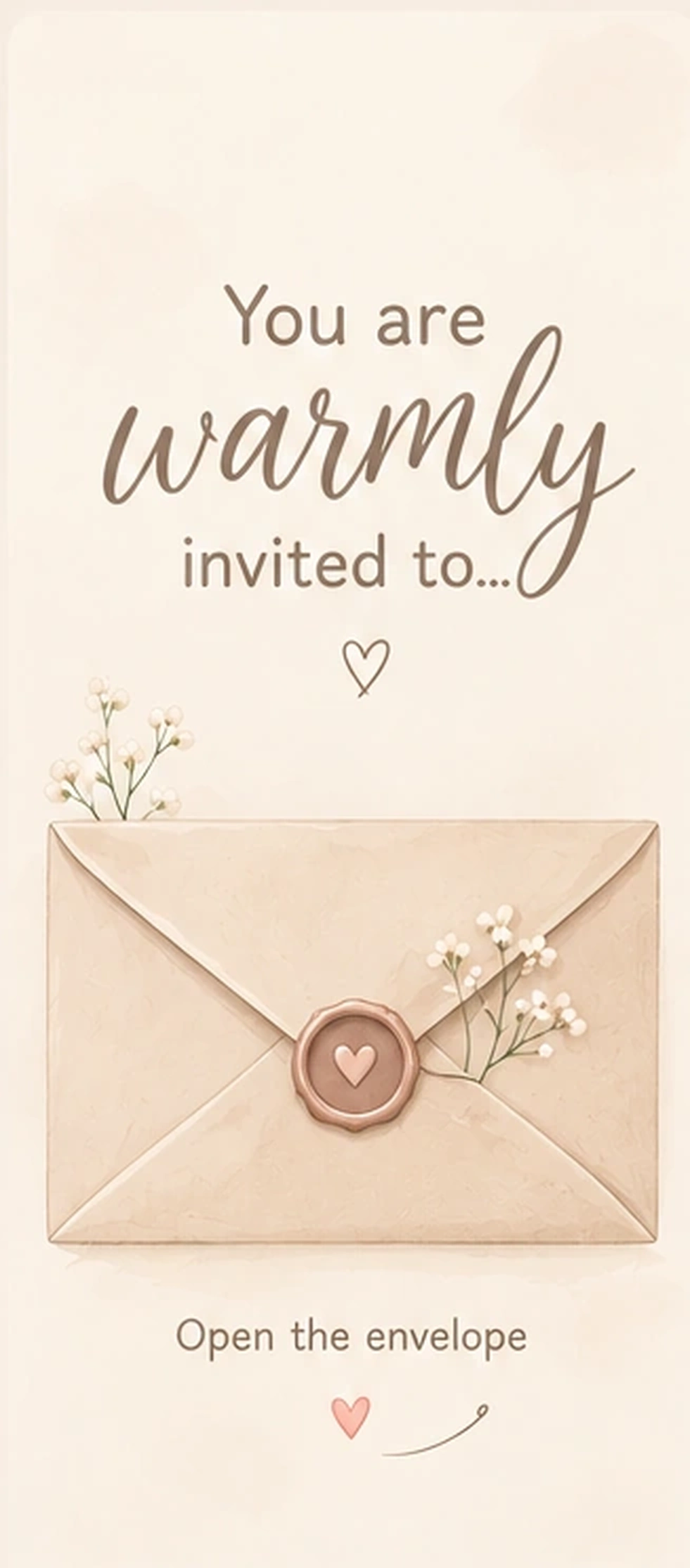 You are warmly invited to — watercolor envelope